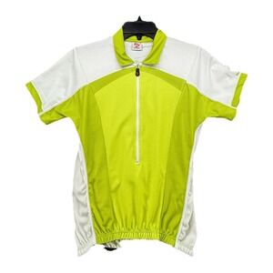 maglia ciclismo BERGAMO Large  bike shirt  jersey green‎